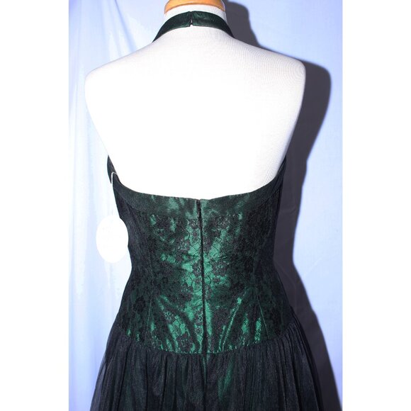 NWOT Loralie #7447 Taffeta With Lace & Tulle Prom Gown-Size 12-Emerald Green - Picture 5 of 5
